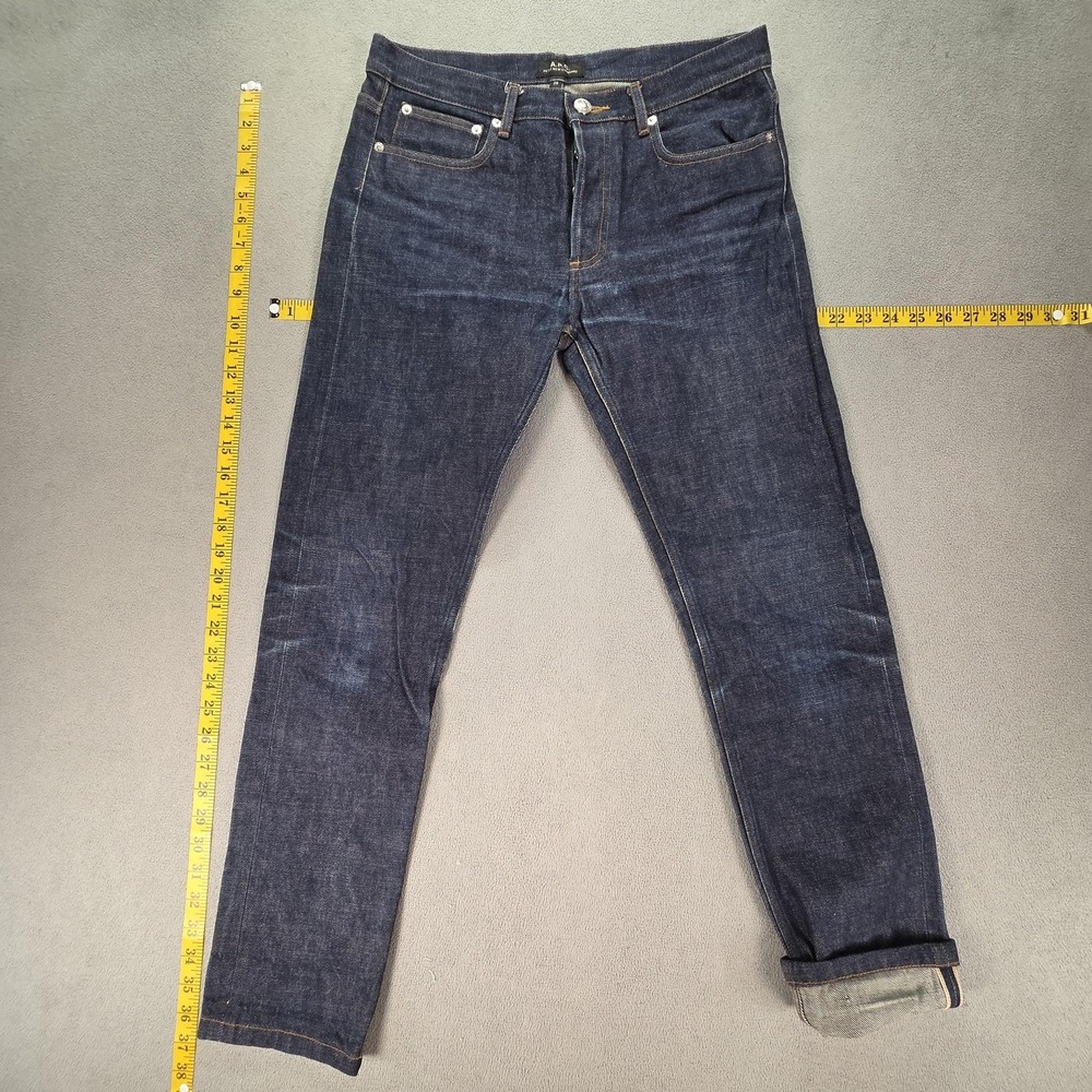 Men's Dark Blue Raw Denim Jeans